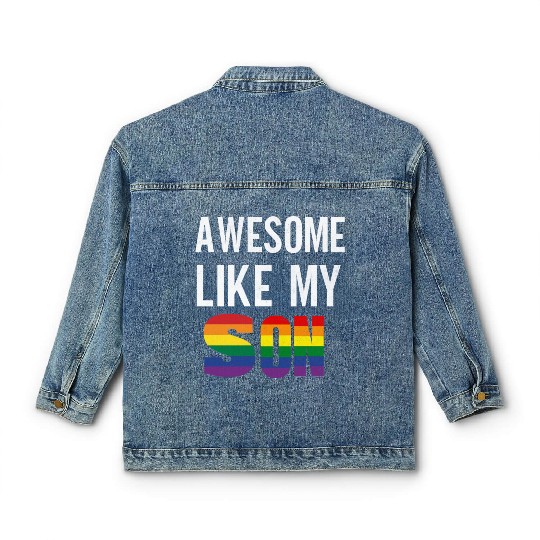 Awesome Like My Son Pride Rainbow flag Classic Women's Denim Jackets