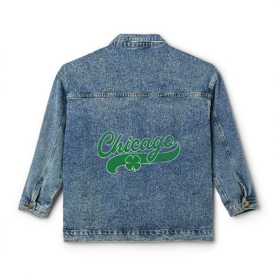 Chicago Shamrock St Patrick'S Day Saint Paddy'S Classic Women's Denim Jackets