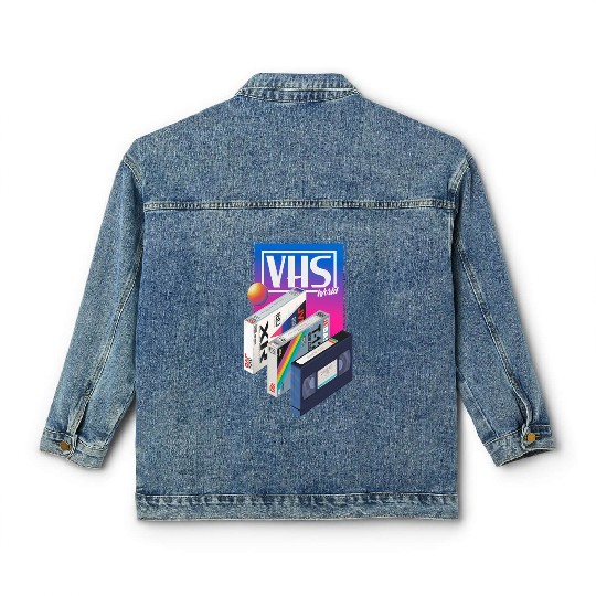 80s T ShirtVHS world Classic Women's Denim Jackets by Mr Melville