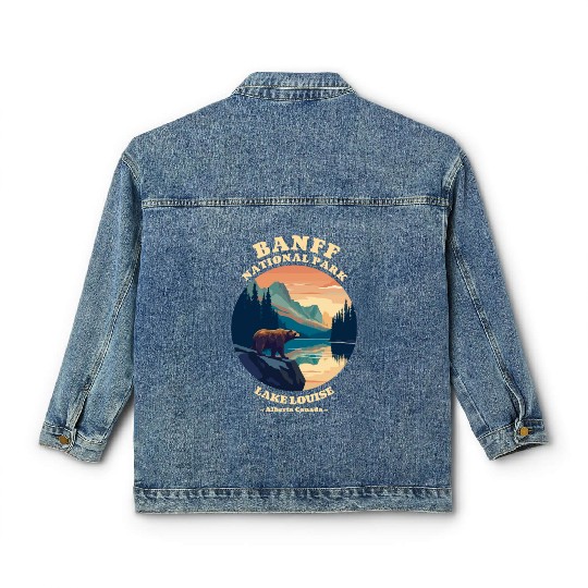 Vintage Retro Canadian Banff National Park Classic Women's Denim Jackets