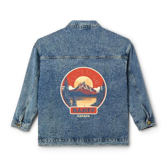 Vintage Retro Canadian Banff National Park Classic Women's Denim Jackets