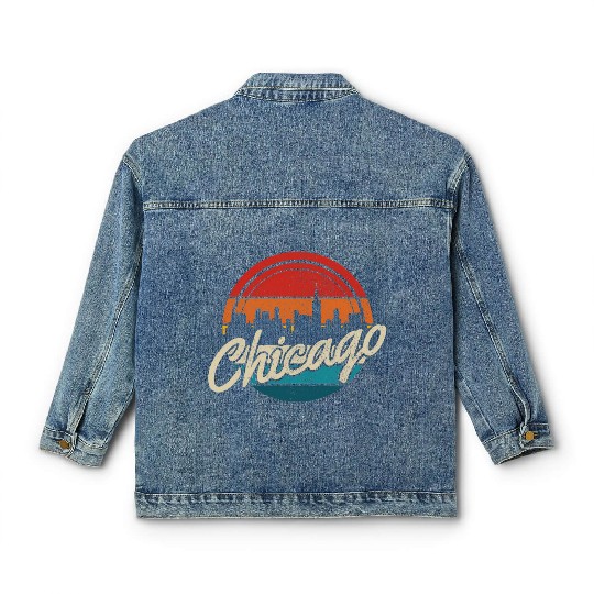 Chicago Skyline Illinois Pride Classic Women's Denim Jackets