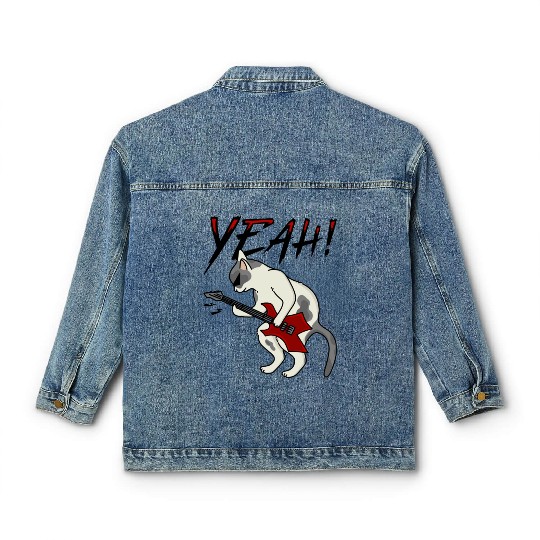 Cat Rock Guitar Classic Women's Denim Jackets