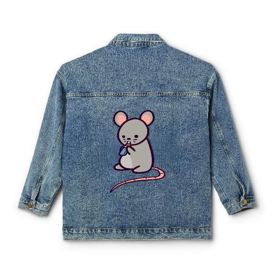 Cute Rat Candy Bar Classic Women's Denim Jackets