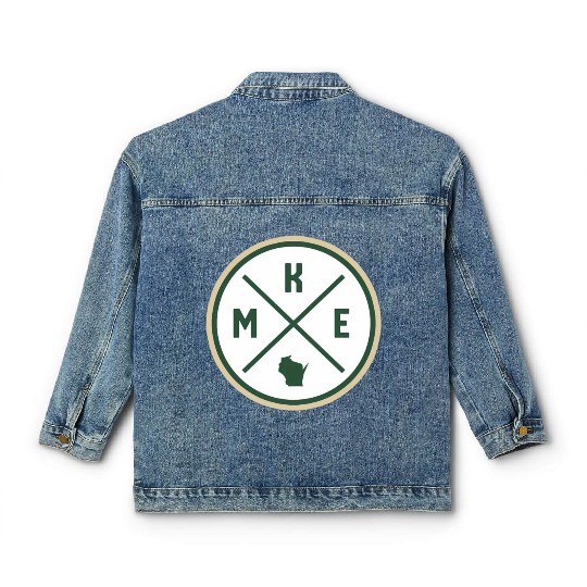 Milwaukee Circle Patch Green Classic Women's Denim Jackets