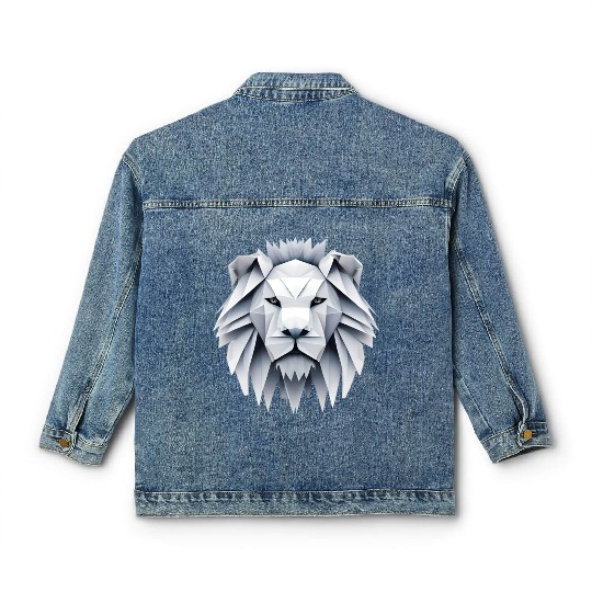 Origami lion - king of folding art Classic Women's Denim Jackets