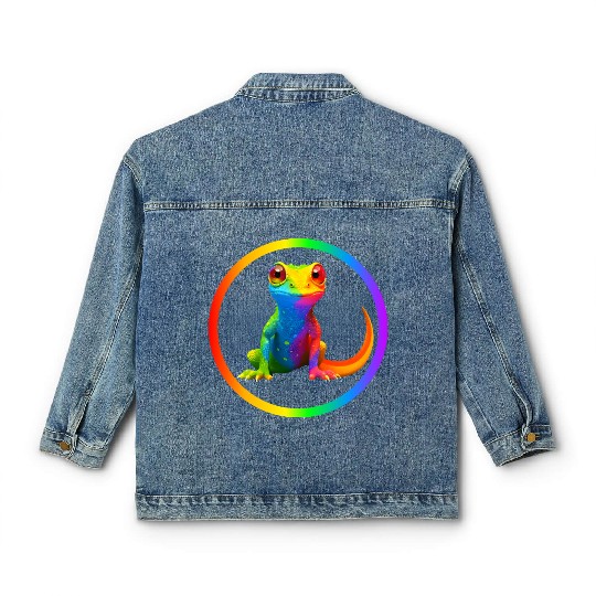 Gay Pride Gecko Classic Women's Denim Jackets