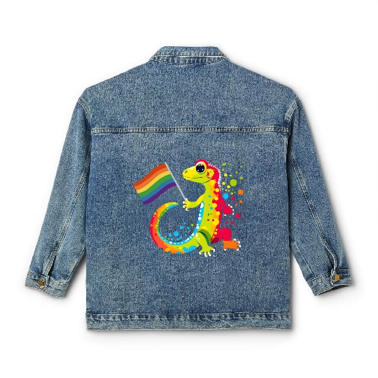 Gay Pride Gecko Classic Women's Denim Jackets