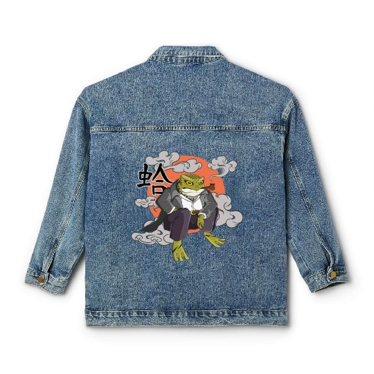 Japanese frog in Yakuza gangster costume Classic Women's Denim Jackets