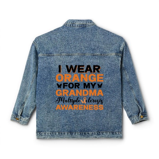 I Wear Orange For My Grandma Multiples Sclerosis Classic Women's Denim Jackets