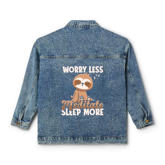 Sloth Lazy Sloth Yoga Classic Women's Denim Jackets
