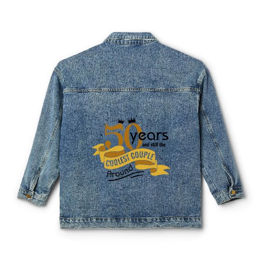 50th Wedding Anniversary Husband Wife Marriage Classic Women's Denim Jackets