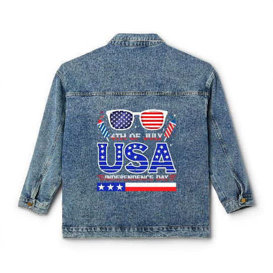 4th July USA Independence Day All American Pride Classic Women's Denim Jackets