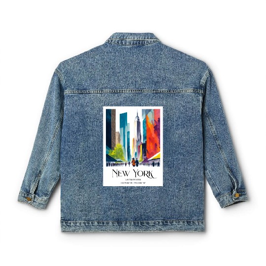 People walking to One World Trade Centre New York Classic Women's Denim Jackets