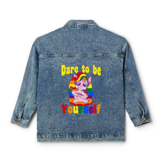 Dare to be Gaymer Lesbian Girl Gamer gift Classic Women's Denim Jackets