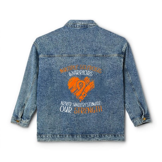 MS Warriors Never Underestimate Our Strength Classic Women's Denim Jackets