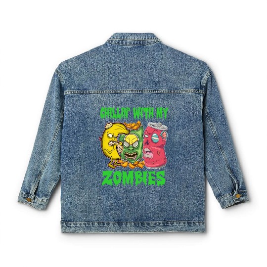 Zombie Halloween Food Lover Classic Women's Denim Jackets
