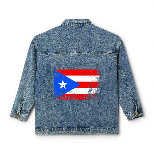 Puerto Rico National Flag Classic Women's Denim Jackets