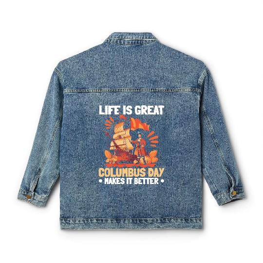 Christopher Columbus Italian American Columbus Day Classic Women's Denim Jackets