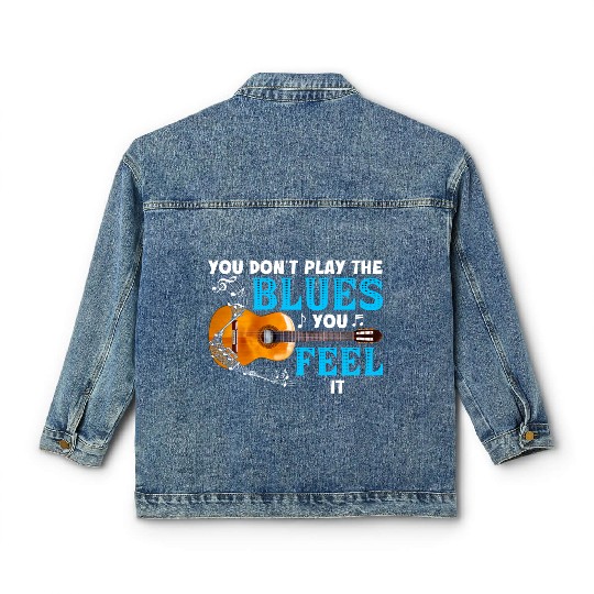 Guitar Lover Funny Music Teacher Saying vintage Classic Women's Denim Jackets