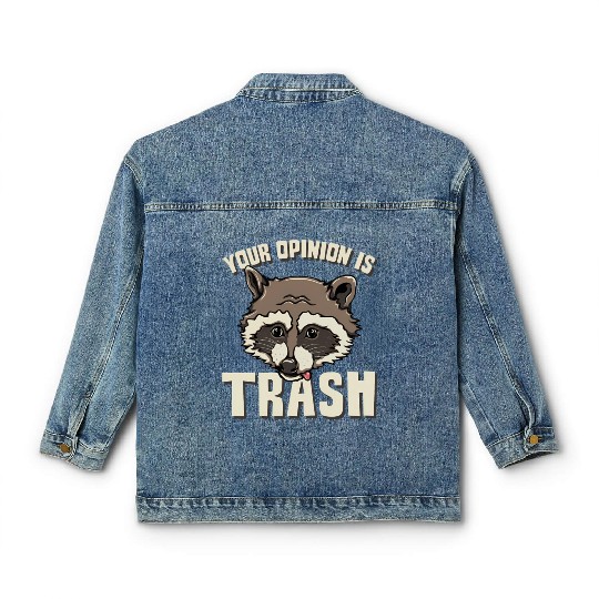 Raccoon Trash Panda Meme Garbage Humor Classic Women's Denim Jackets