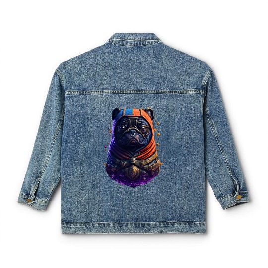 Adorable Frenchie Astronaut: Dog in a Space Suit Classic Women's Denim Jackets