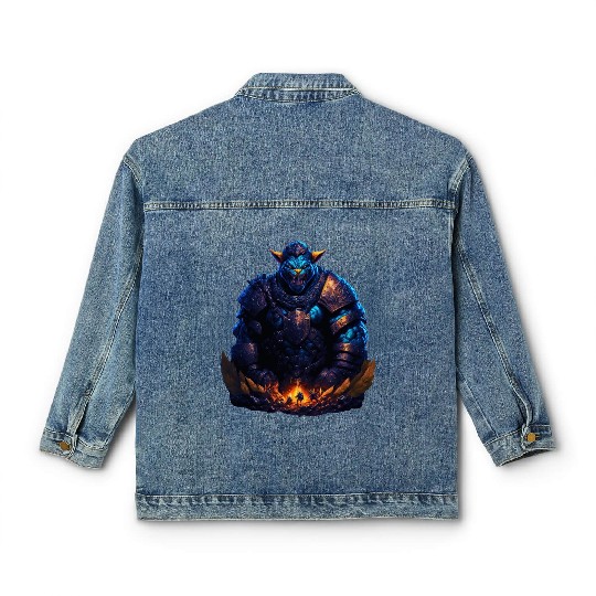 Fellowship Battle: Epic Feline Monster Adventure Classic Women's Denim Jackets