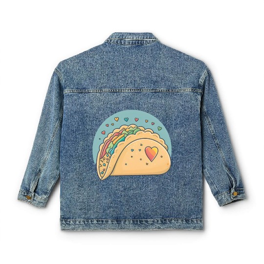 Taco-Lover I Love Tacos Heart Spicy Foodie Classic Women's Denim Jackets