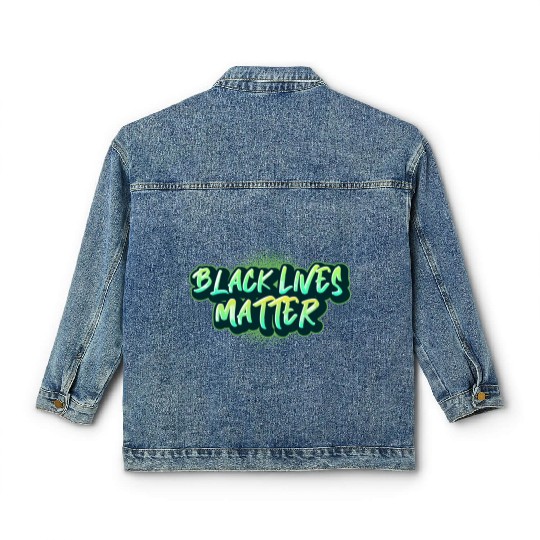 Black Lives Matter Street Art Green Graffiti Classic Women's Denim Jackets
