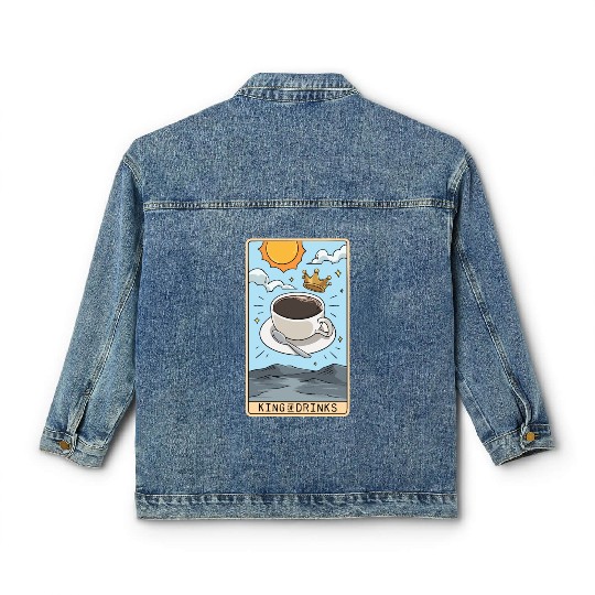 Tarot Card Reader Hot Coffee Drinker Caffeine Classic Women's Denim Jackets