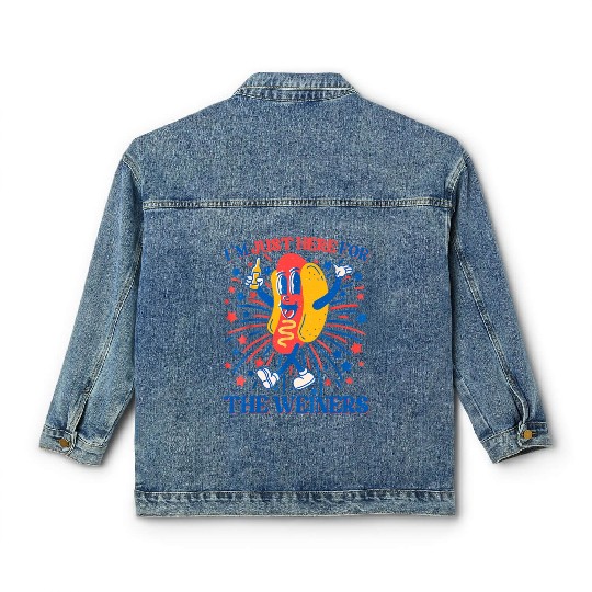 I'm Just Here For The Wieners Classic Women's Denim Jackets