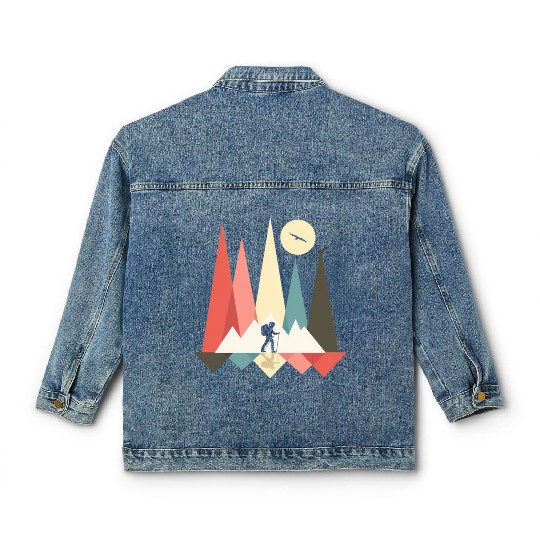 Backpacking Hiking Outdoor Wilderness Mountains Mo Classic Women's Denim Jackets