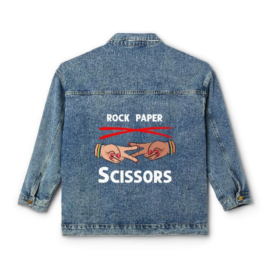 Rock Paper Scissors Funny Lesbian Pride LGBT Classic Women's Denim Jackets