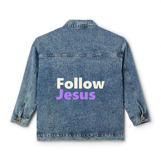 Follow Jesus Social Media Christian Follower Classic Women's Denim Jackets