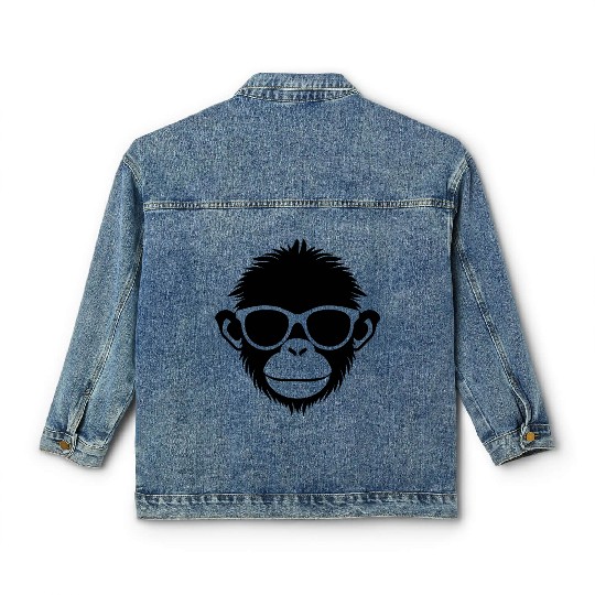 Ape Face Apes Apelike Jungle Primate Classic Women's Denim Jackets