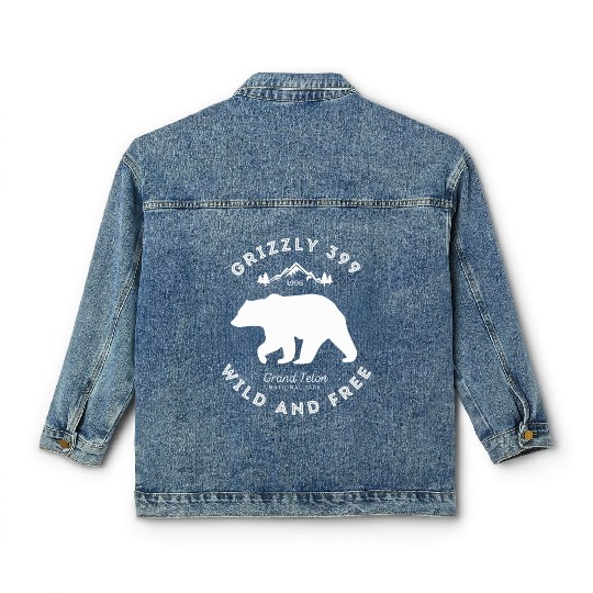 Grizzly 399 Wild Free Grand Teton National Park Classic Women's Denim Jackets