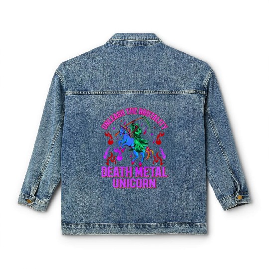Goth Rock Satan Unicorn Festivals Death Metal Classic Women's Denim Jackets