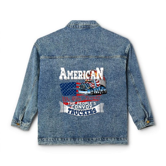 The People'S Convoy 2022 Usa Truck Driver Freedom Classic Women's Denim Jackets