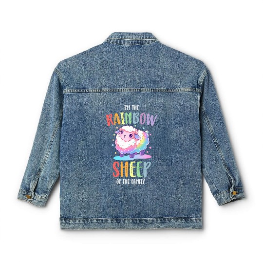 Rainbow Sheep LGBTQ Transgender Pride Community Classic Women's Denim Jackets