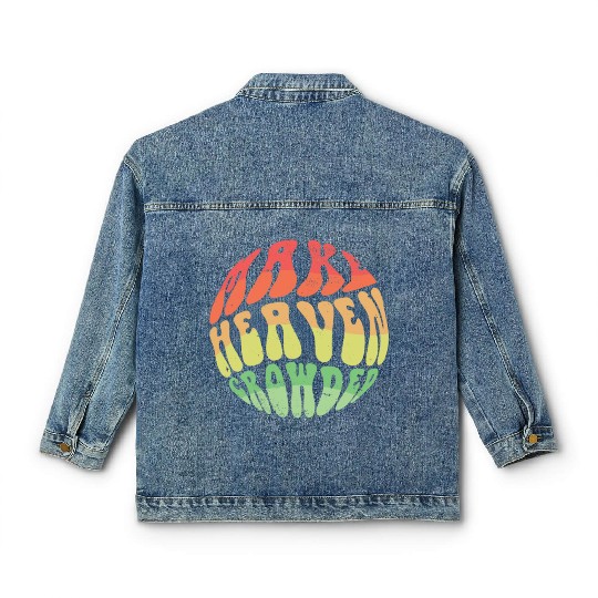Make Heaven Crowded Bible Verse Jesus Church Classic Women's Denim Jackets