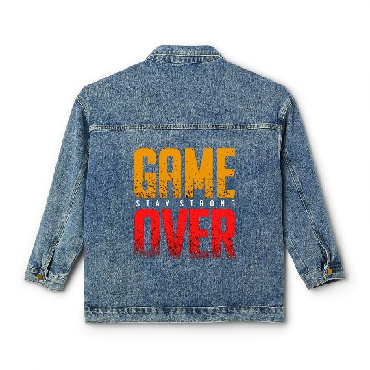 Game over vector Classic Women's Denim Jackets design