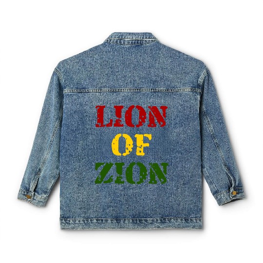 Lion Of Zion Reggae Colors Classic Women's Denim Jackets