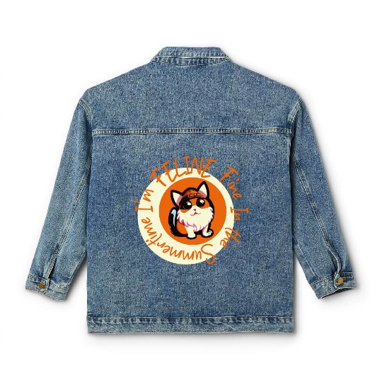 I'm FELINE Fine | Cat Lover Summer Animal Party Classic Women's Denim Jackets