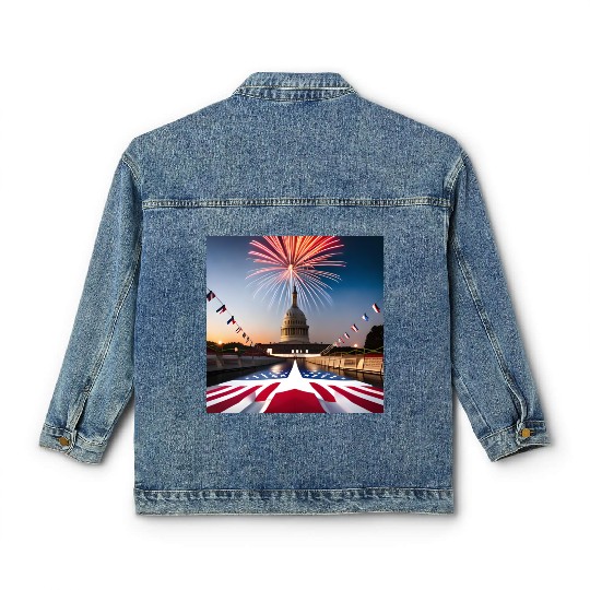 Independence Day, U.S.A., celebration, party, year Classic Women's Denim Jackets