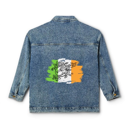 Irish Bouzouki Instrument Greek Classic Women's Denim Jackets