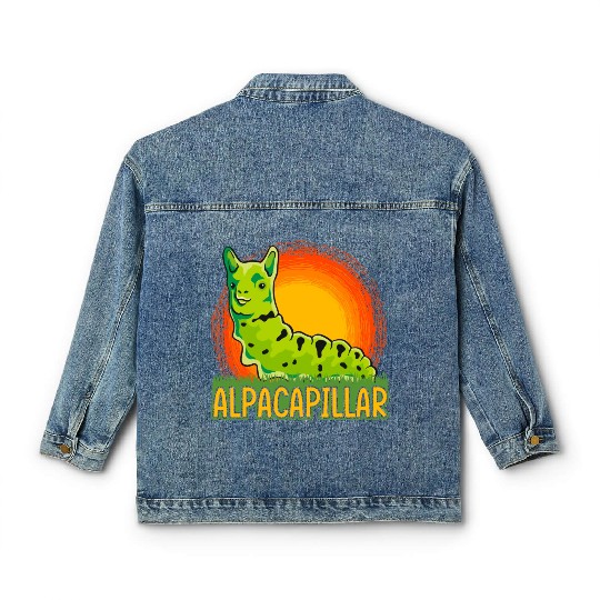 Alpacapillar Funny Alpaca Llama Lover Pun Classic Women's Denim Jackets
