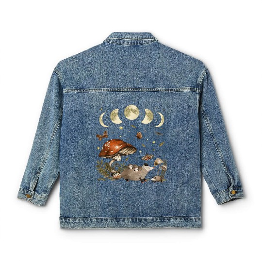Possum Opossum Lover Owner Cottagecore Goblincore Classic Women's Denim Jackets