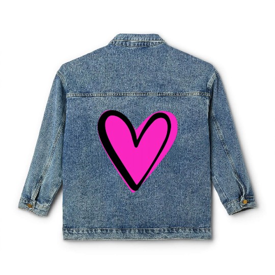 Pink Heart nature Classic Women's Denim Jackets