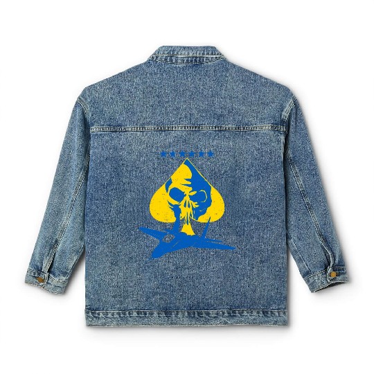 The Ghost Of Kyiv Kiev Ukraine Ace Fighter Pilot Classic Women's Denim Jackets
