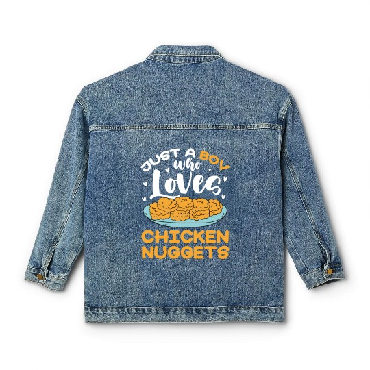 Just A Boy Who Loves Chicken Nuggets Classic Women's Denim Jackets